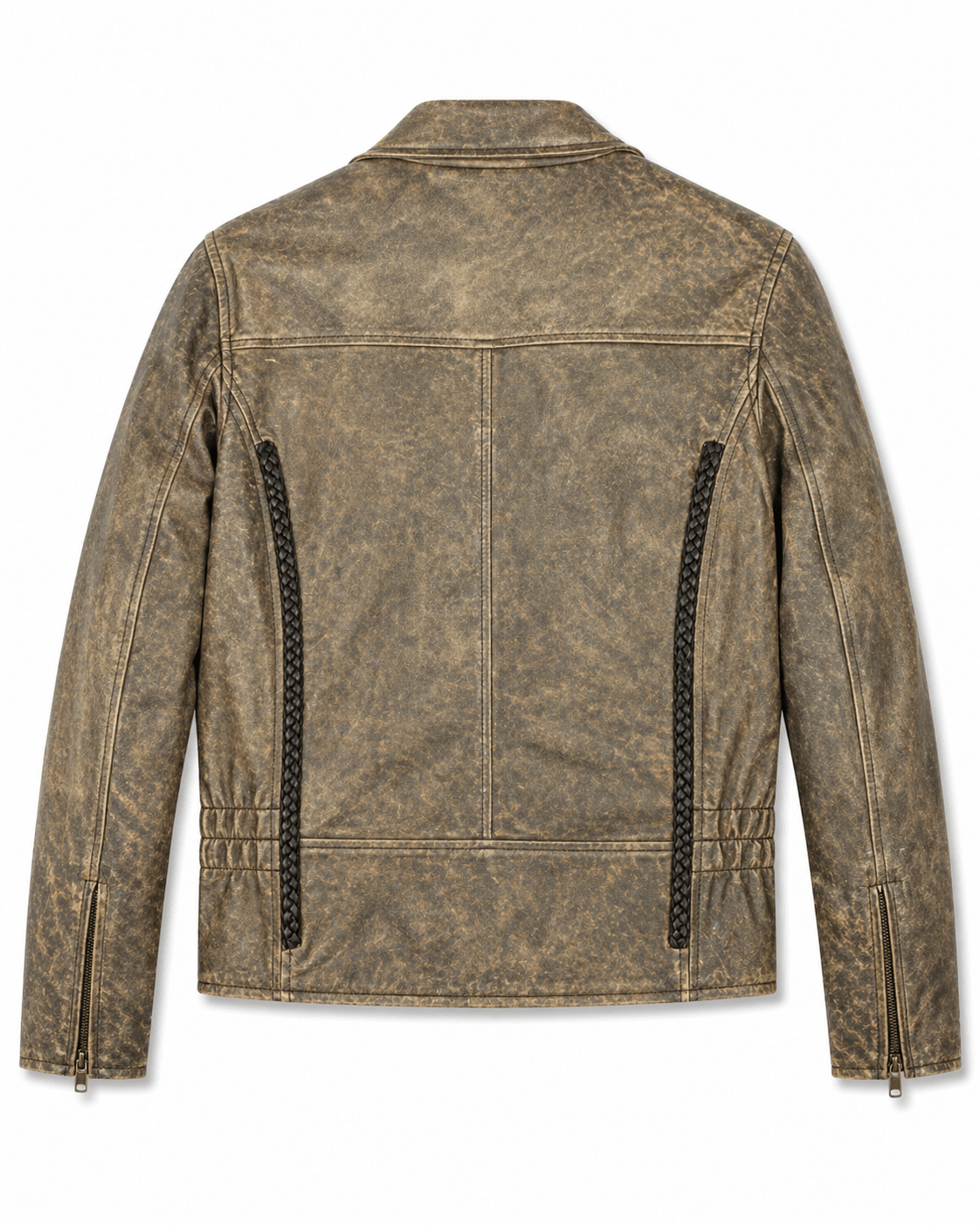 ladies' vintage brown leather biker jacket size m | heritage moto style - 
