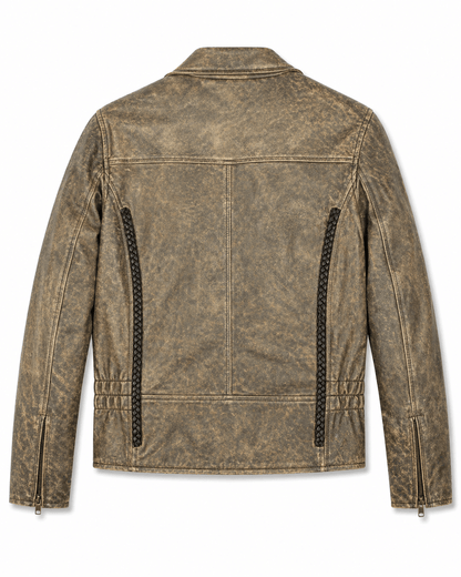 Ladies' Vintage Brown Leather Biker Jacket Size M | Heritage Moto Style - 