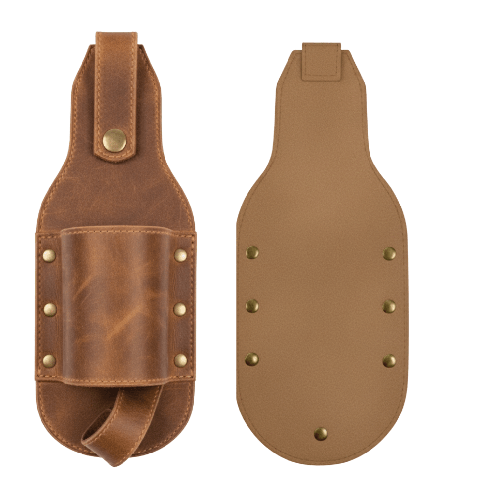 leather beer holster belt – hands - free drink holder - 