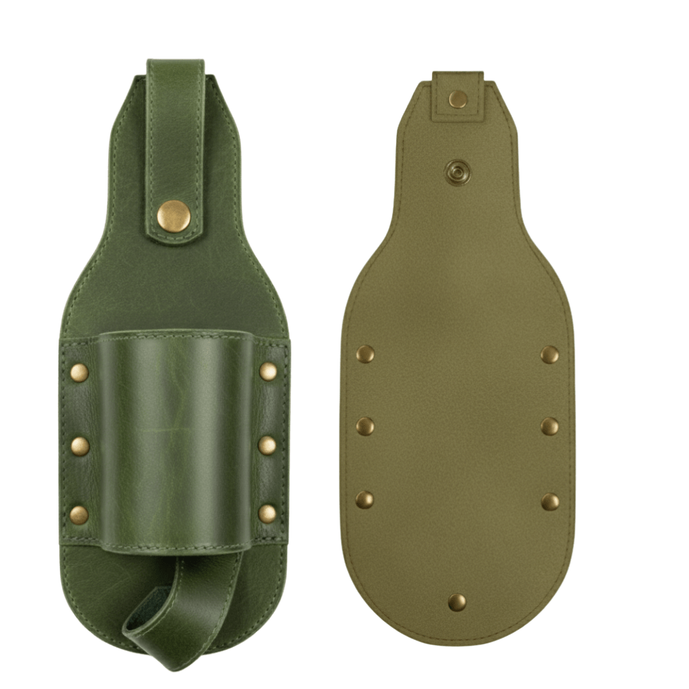 leather beer holster belt – hands - free drink holder - 