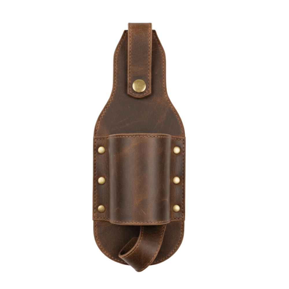 leather beer holster belt – hands - free drink holder - 