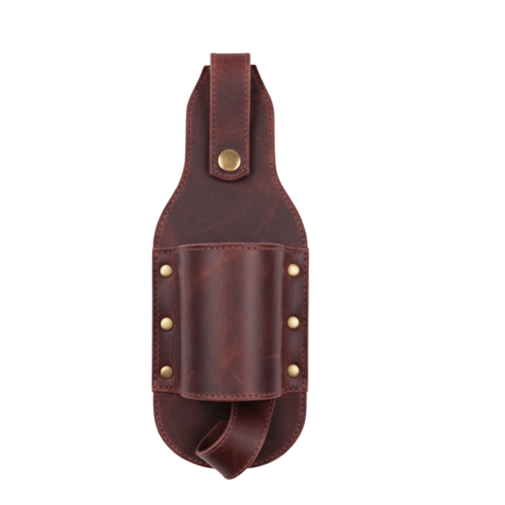 leather beer holster belt – hands - free drink holder - 