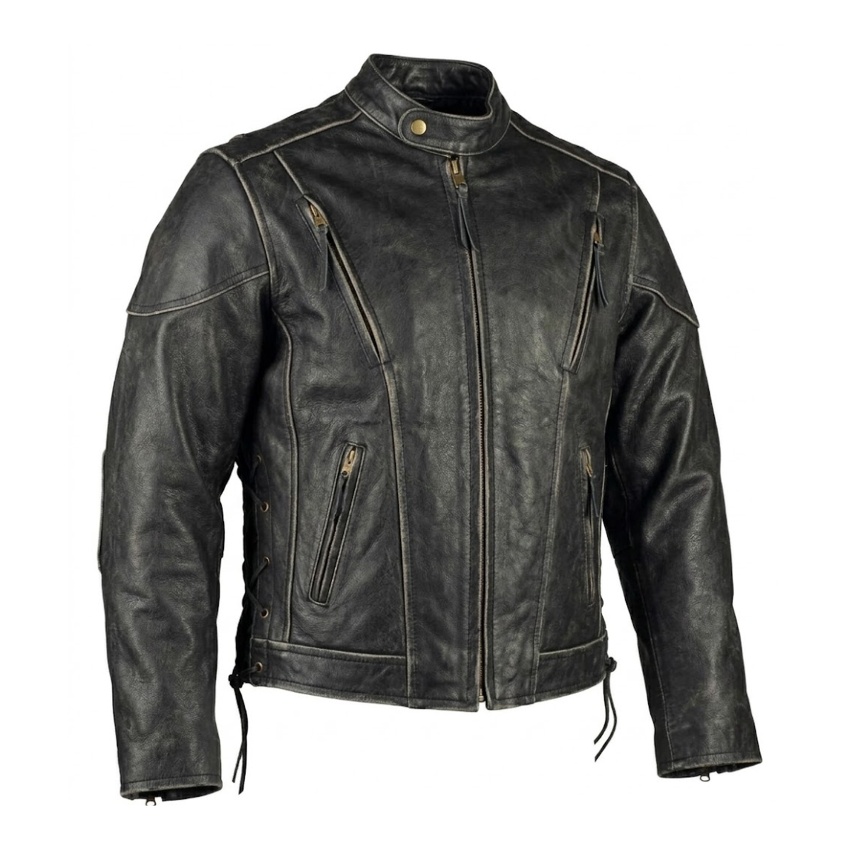 Speedster Retro Brown Cruiser Vented Biker Distressed Leather Jacket Motorcycle