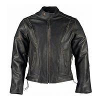 Speedster Retro Brown Cruiser Vented Biker Distressed Leather Jacket Motorcycle