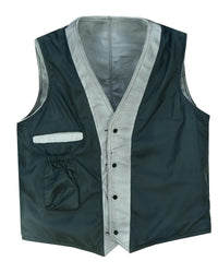 Mens Buttoned Classic Brown Soft Leather Vest For Bikers
