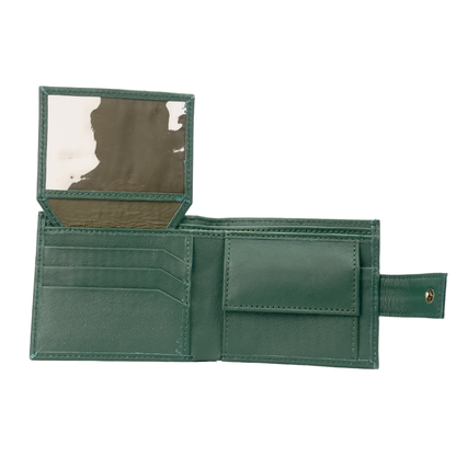 Mens Tri fold Wallet with Coin Pocket - RFID Protected Genuine Leather with Card Holder