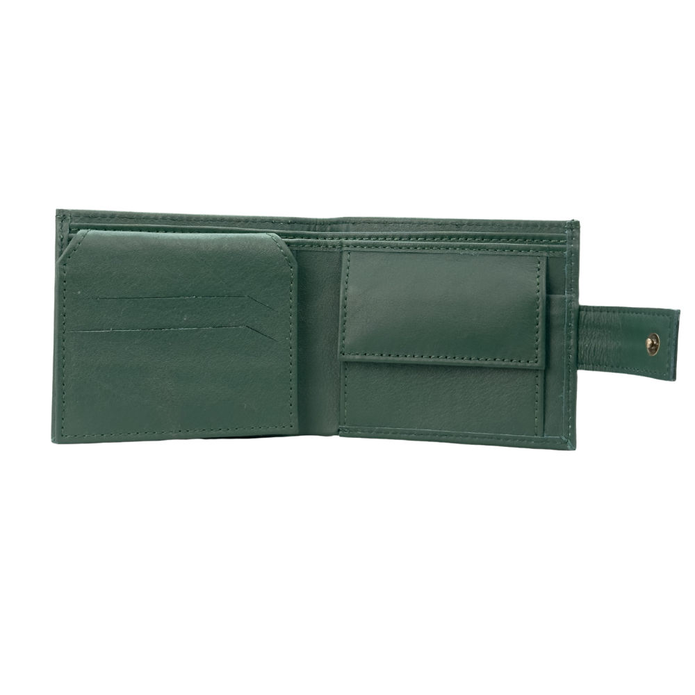 mens tri fold wallet with coin pocket - rfid protected genuine leather with card holder