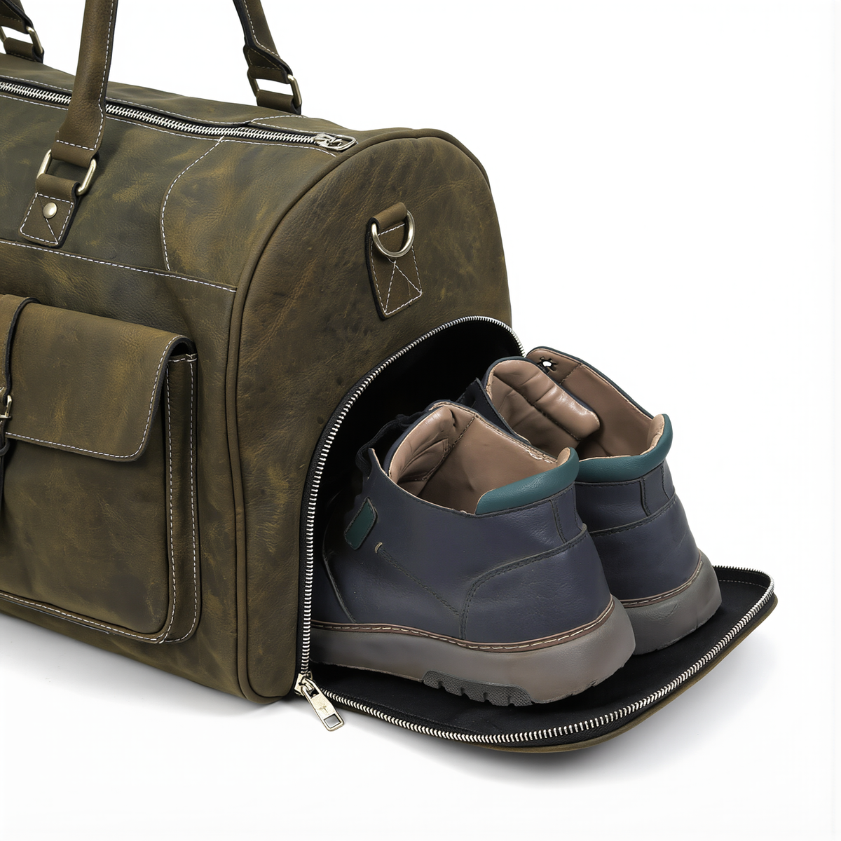 mens duffle bag – premium crazy horse leather travel & weekender bag