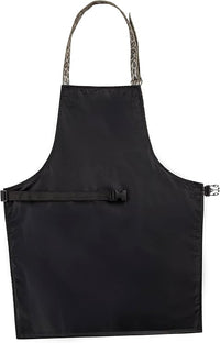 Leopard Print Leather Apron for Women & Men - Adjustable Cooking Apron with Pockets - 