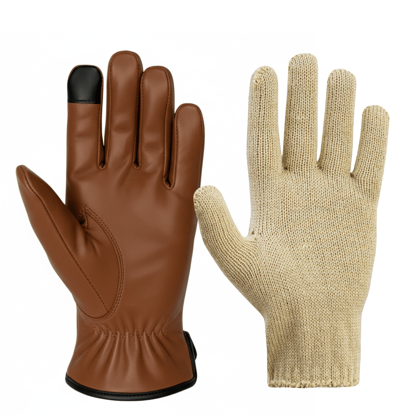 luxury mens leather gloves cashmere lined - soft comfortable lambskin touchsreen - 