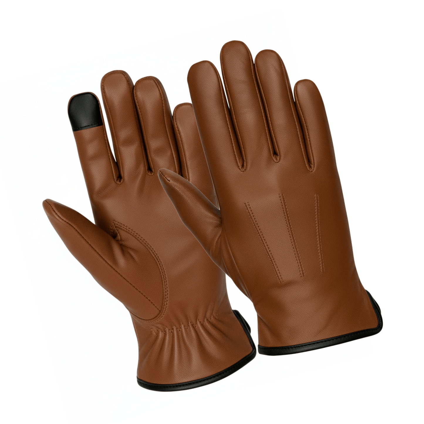 luxury mens leather gloves cashmere lined - soft comfortable lambskin touchsreen - 