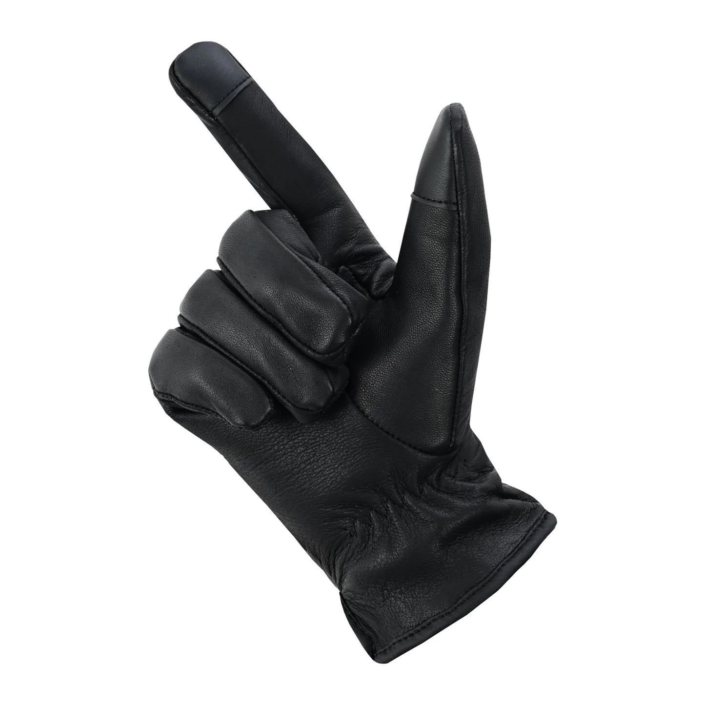 luxury mens leather gloves cashmere lined - soft comfortable lambskin touchsreen - 
