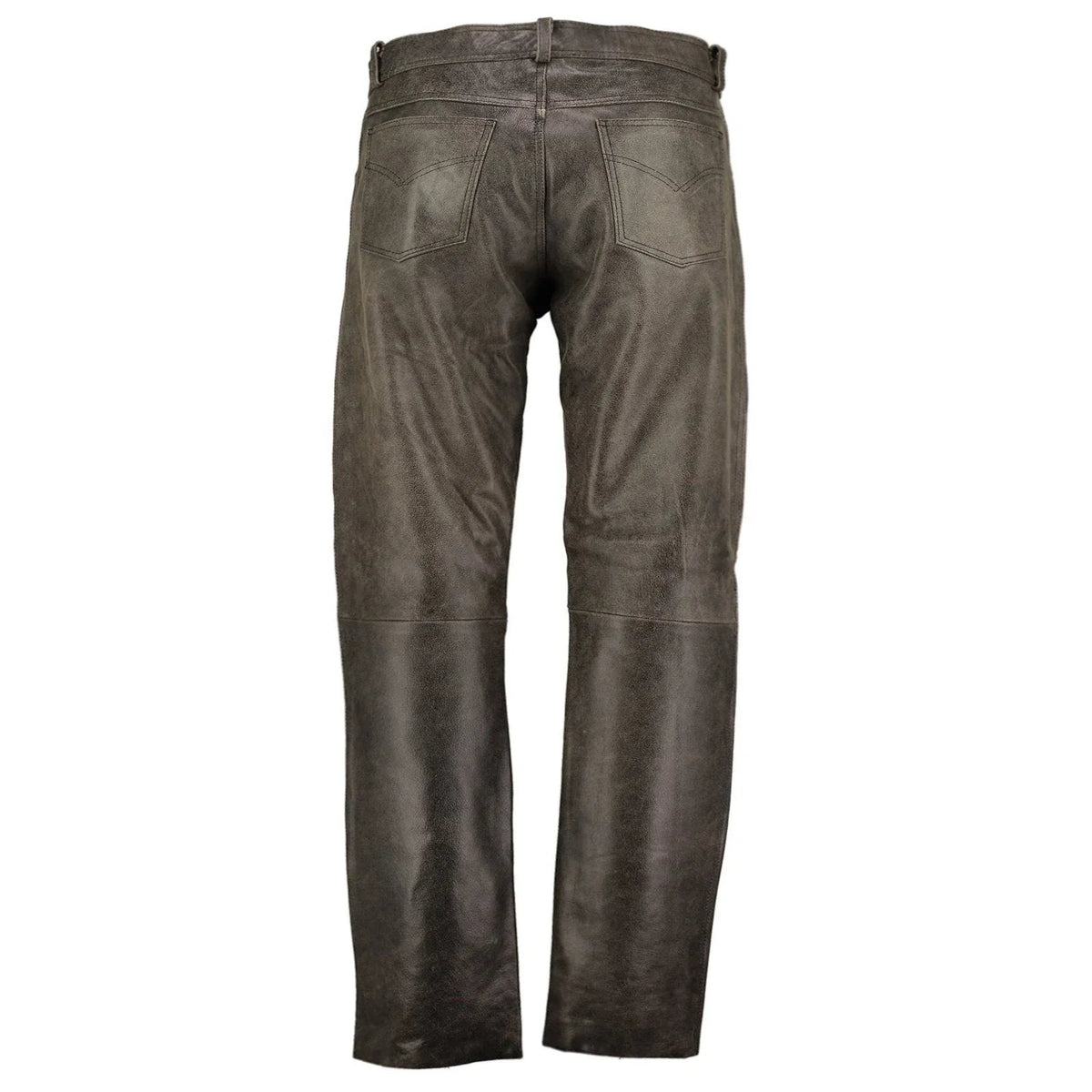 Motorcycle Leather Trousers for Men in Cowhide with a Fitted Biker Cut