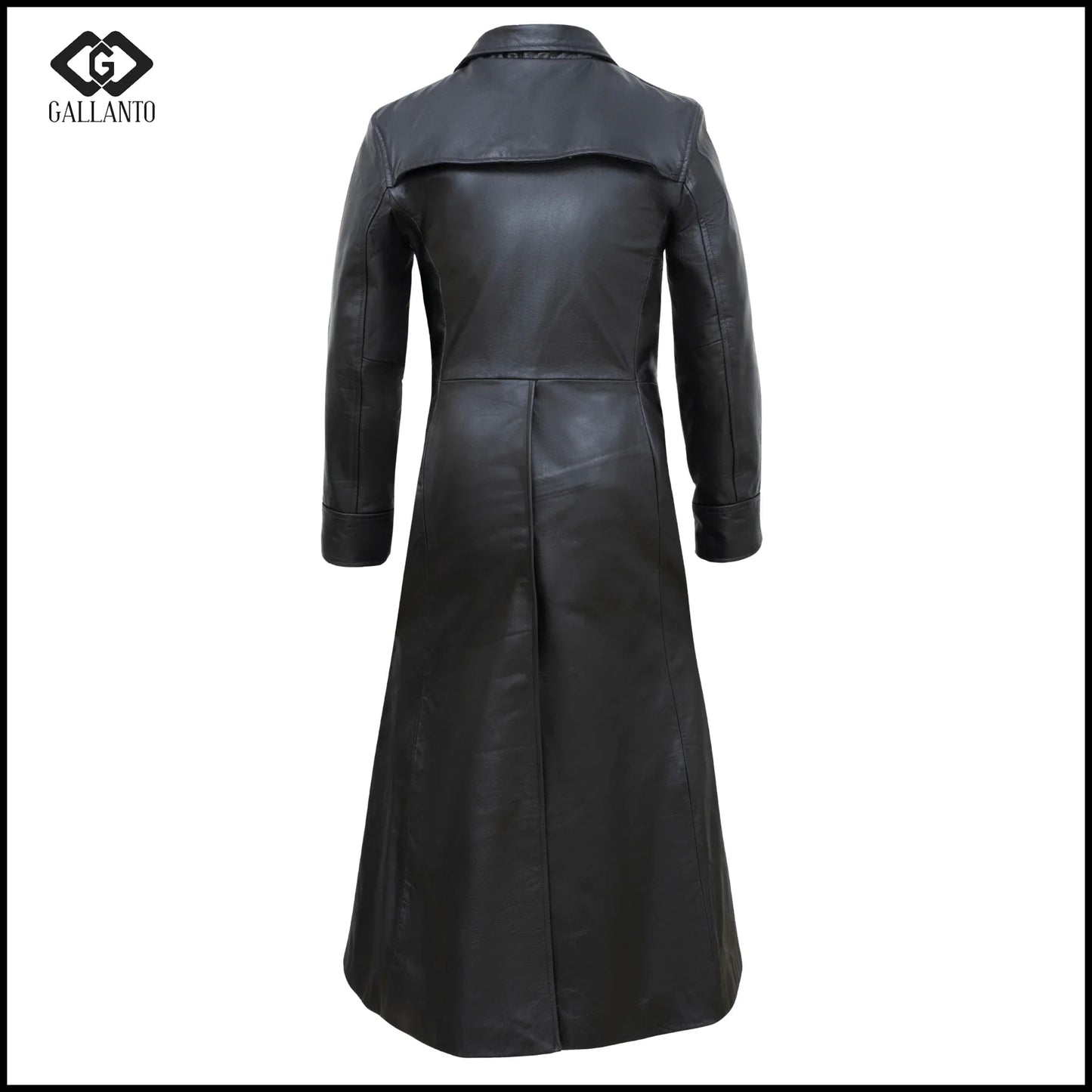 matrix neo black leather trench long coat - men's long trench coat gothic style - 