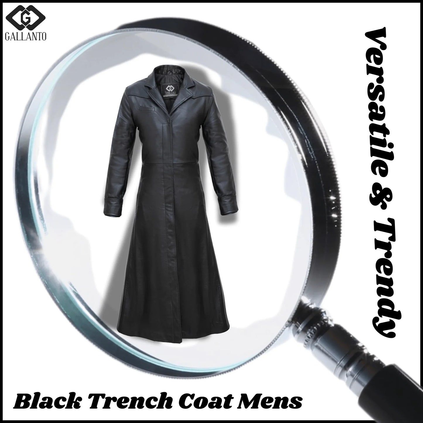 matrix neo black leather trench long coat - men's long trench coat gothic style - 