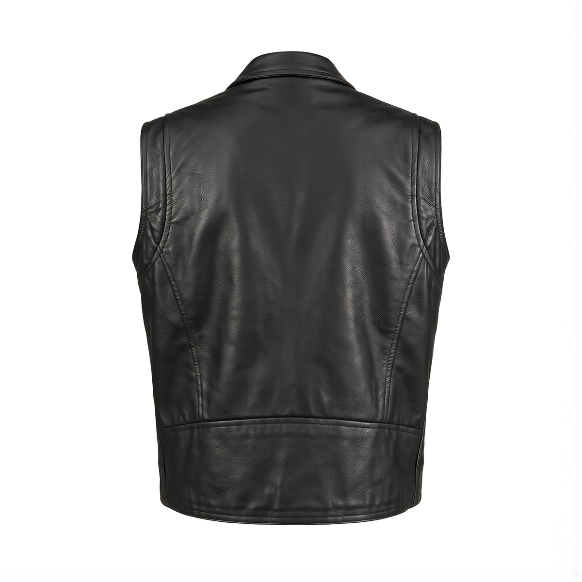 Mens Marlon Brando Style Leather Biker Gilet Vest -Waistcoat Sleeveless Club