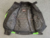 Mens Black And Green Reflective Biker Textile Jacket Small - 