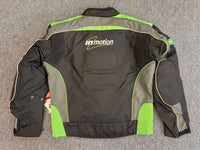Mens Black And Green Reflective Biker Textile Jacket Small - 