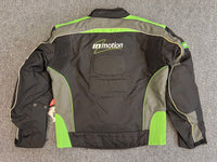 Mens Black And Green Reflective Biker Textile Jacket XL - 