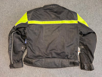 Mens Black and Green Textile Mesh Biker Jacket 4XL - 