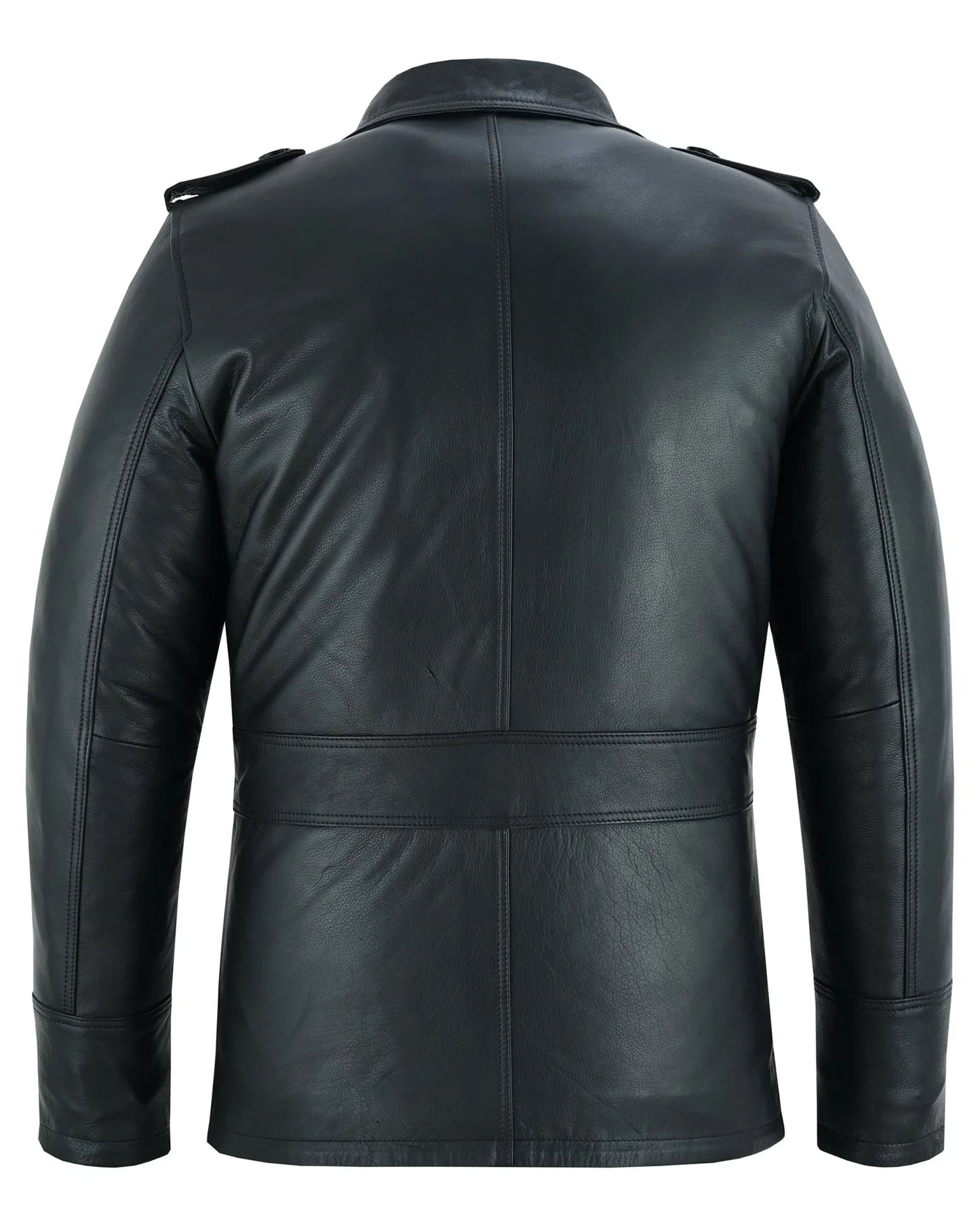 men's black leather coat: aberdeen -