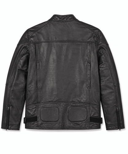 Men’s Black Quilted Leather Biker Jacket Size XL | Classic Urban Edition - 