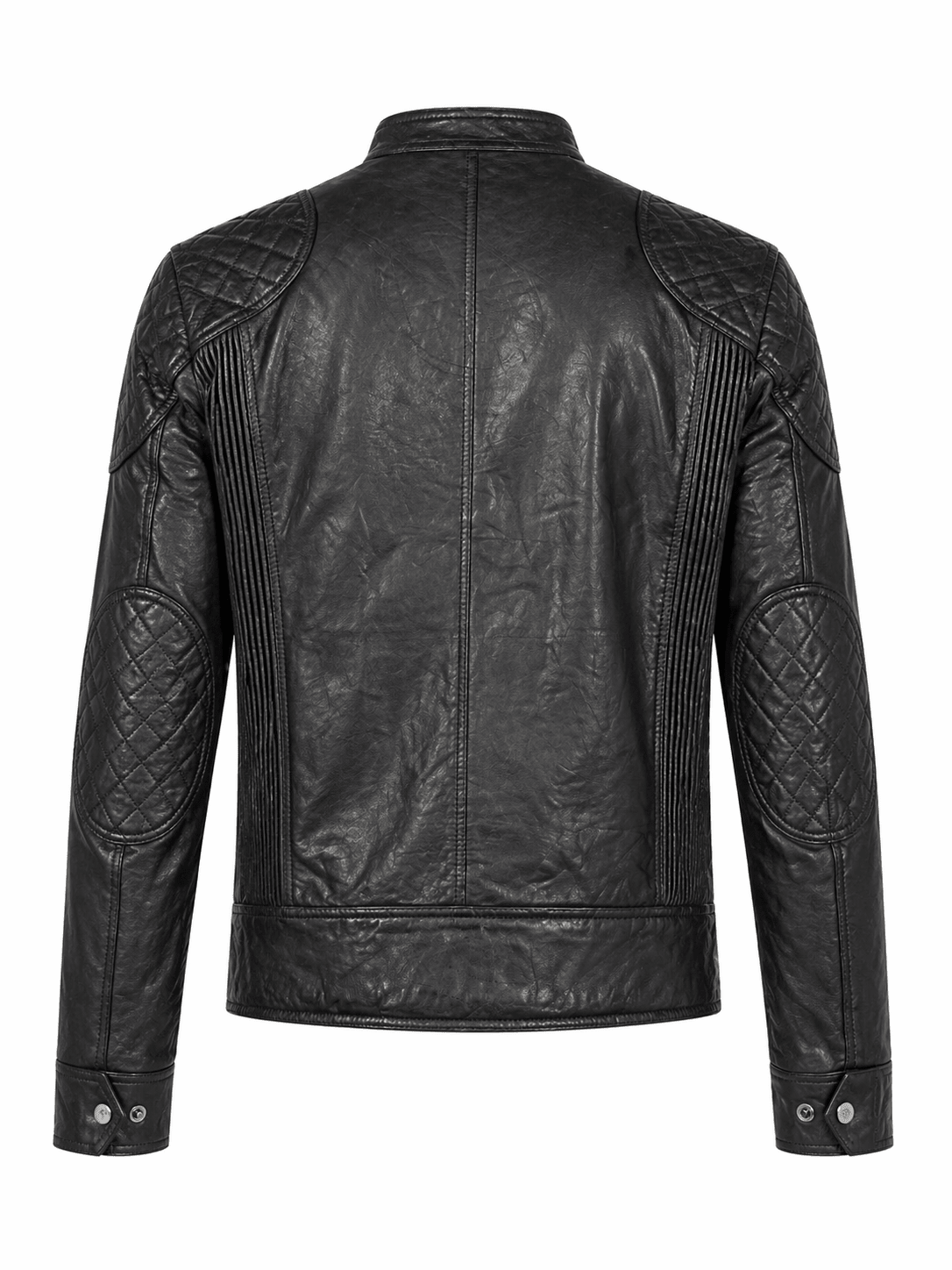 men’s black quilted leather racer jacket size m | urban moto edition - 