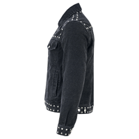 Men’s Black Studded Denim Jacket | Rock - Inspired Premium Outerwear - 