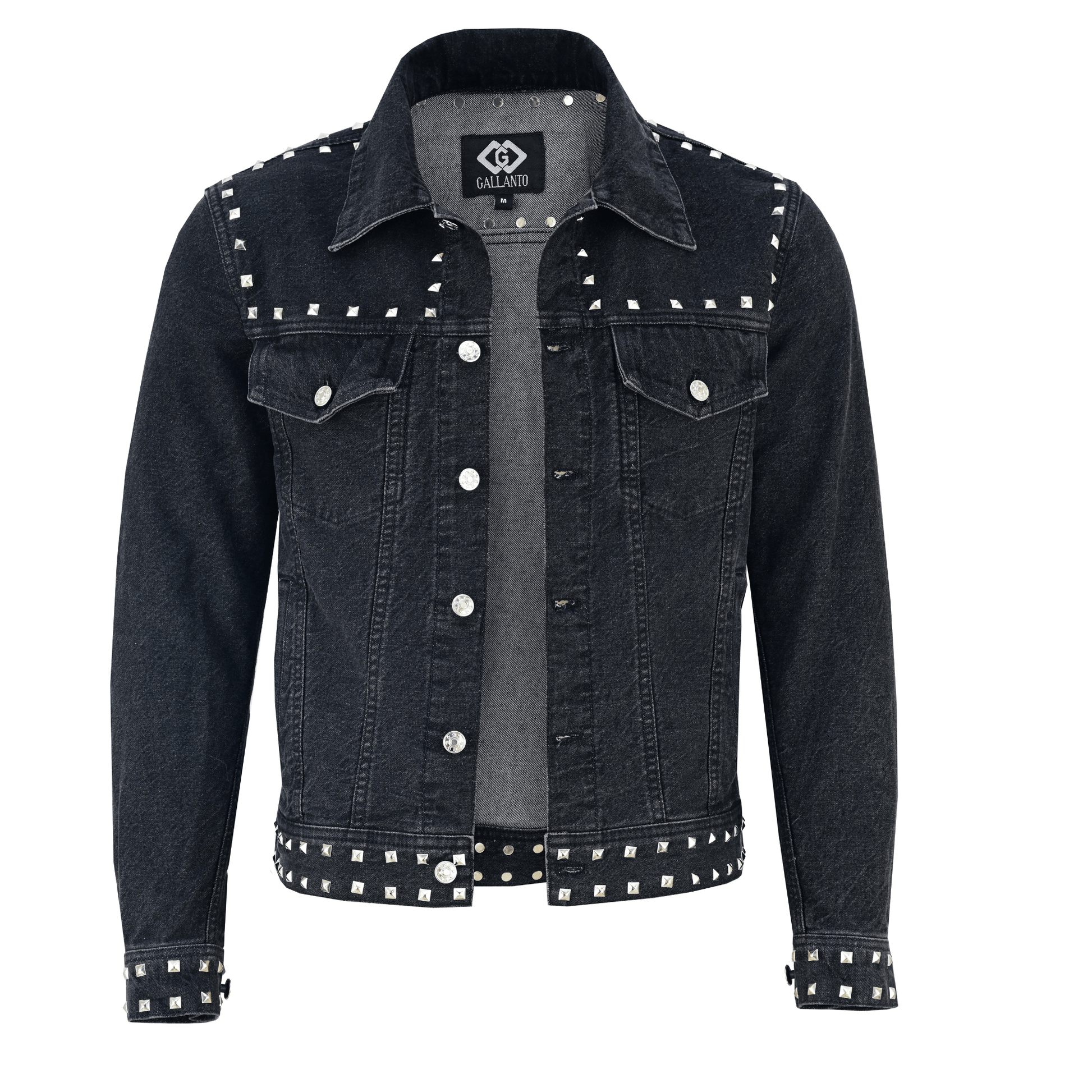Men’s Black Studded Denim Jacket | Rock - Inspired Premium Outerwear - 