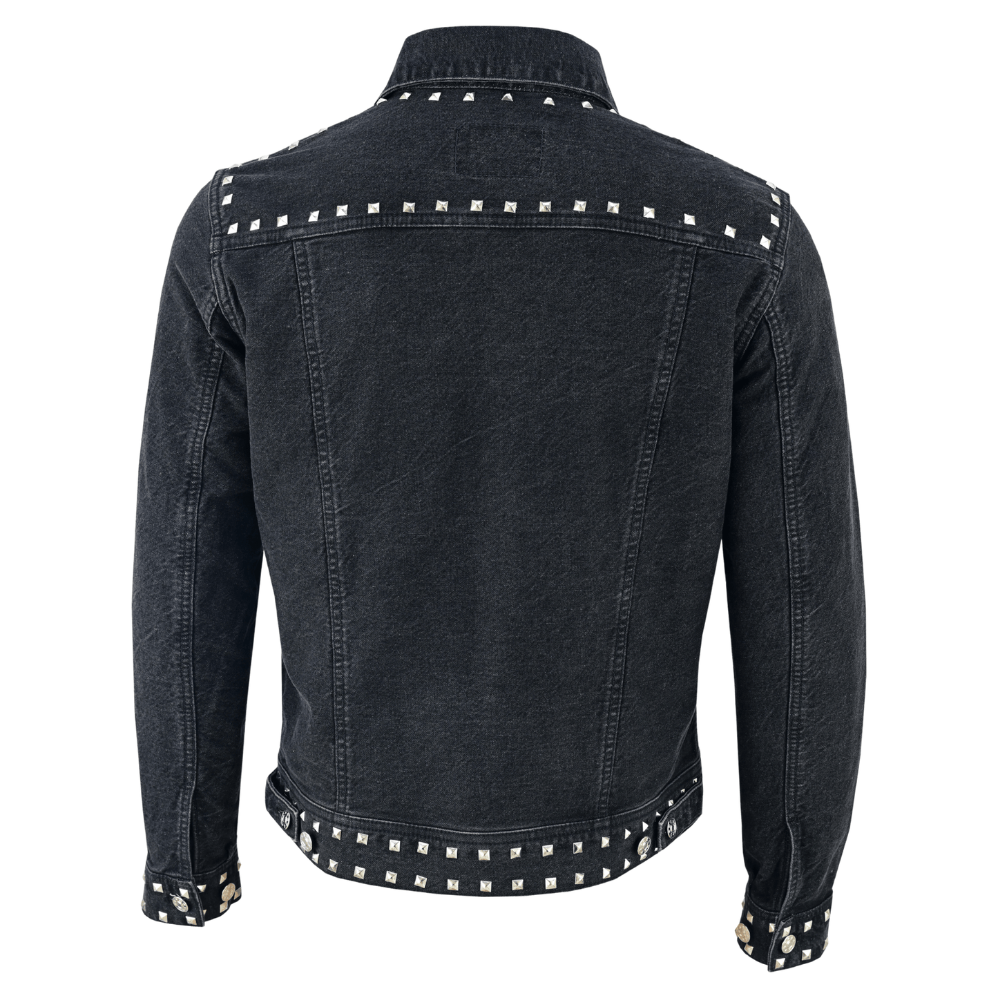 men’s black studded denim jacket | rock - inspired premium outerwear - 