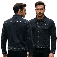 Men’s Black Studded Denim Jacket | Rock - Inspired Premium Outerwear - 