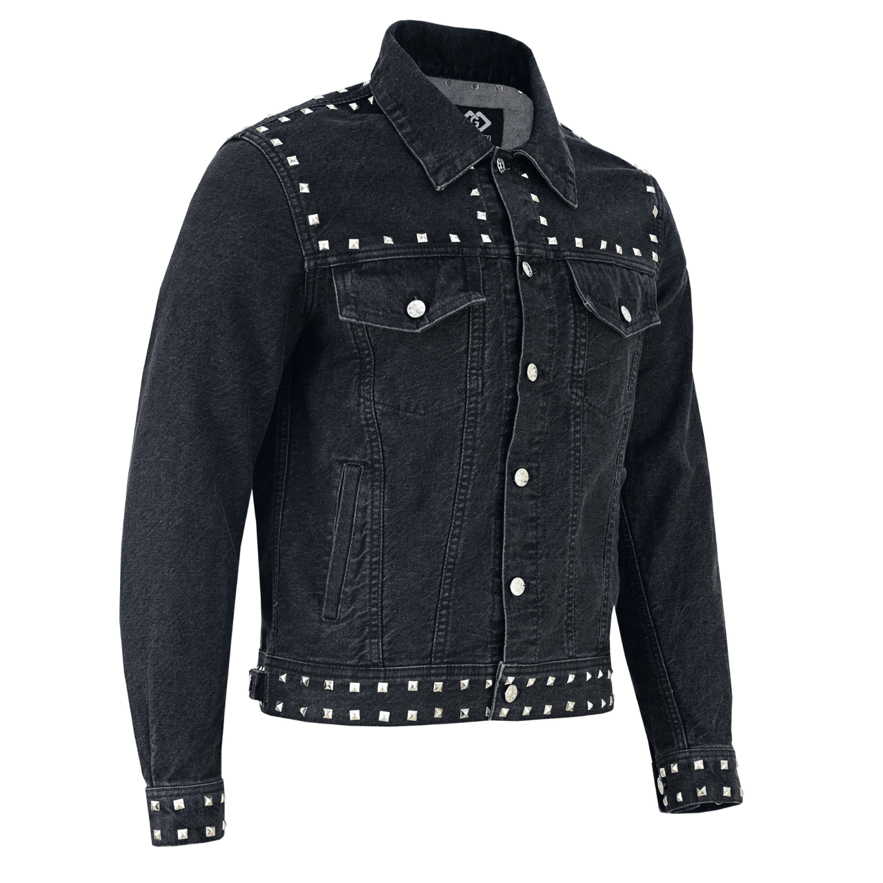 Men’s Black Studded Denim Jacket | Rock - Inspired Premium Outerwear - 