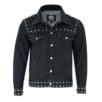 Men’s Black Studded Denim Jacket | Rock - Inspired Premium Outerwear - 