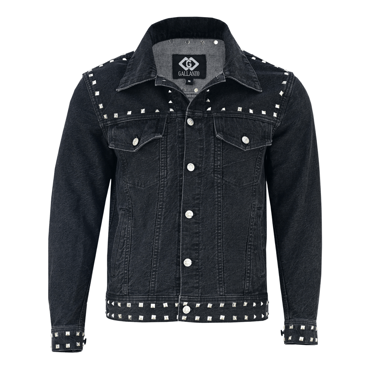 Men’s Black Studded Denim Jacket | Rock - Inspired Premium Outerwear - 