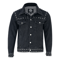 Men’s Black Studded Denim Jacket | Rock - Inspired Premium Outerwear - 