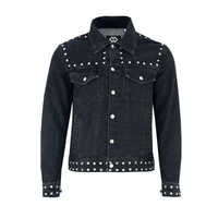 Men’s Black Studded Denim Jacket | Rock - Inspired Premium Outerwear - 