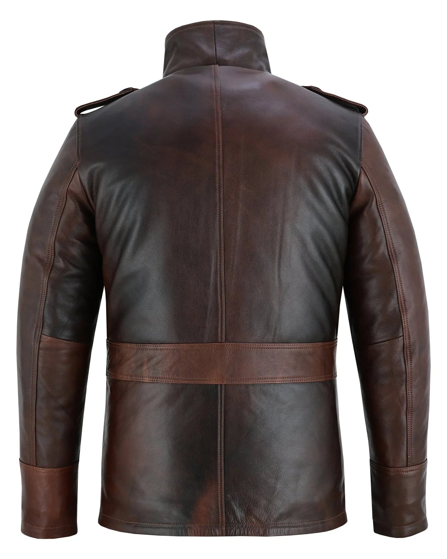 men's brown leather coat: aberdeen -