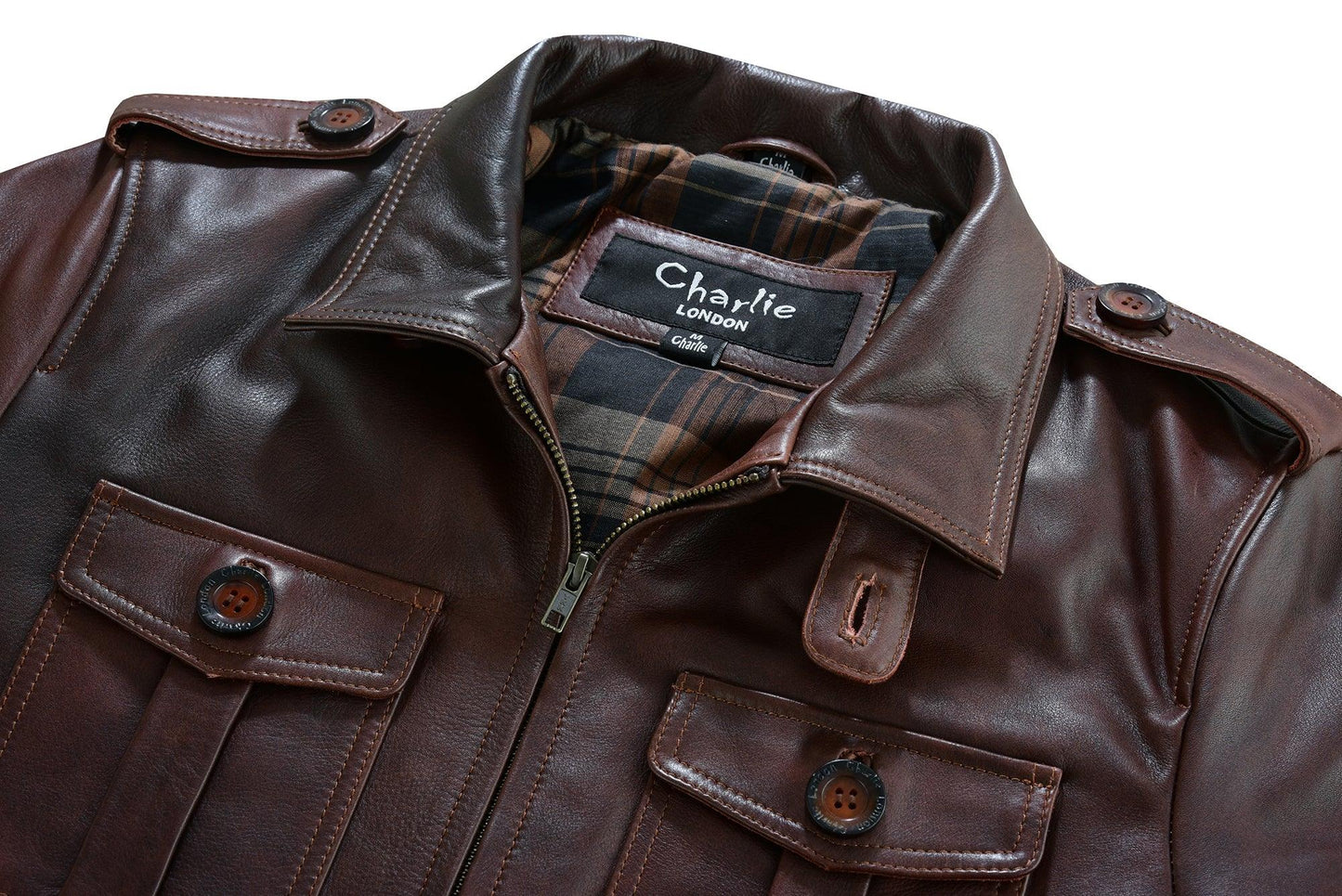 men's brown leather coat: aberdeen -