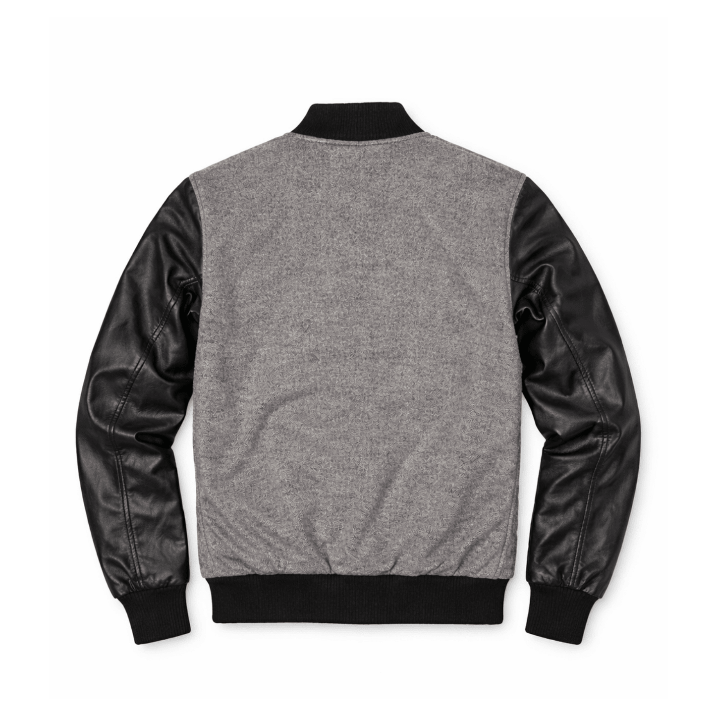 men’s classic wool & leather varsity bomber jacket - 