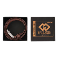 Mens Double Stich Genuine Leather Belt - Casual Belt for Suits & Jeans, Single Prong Buckle - 