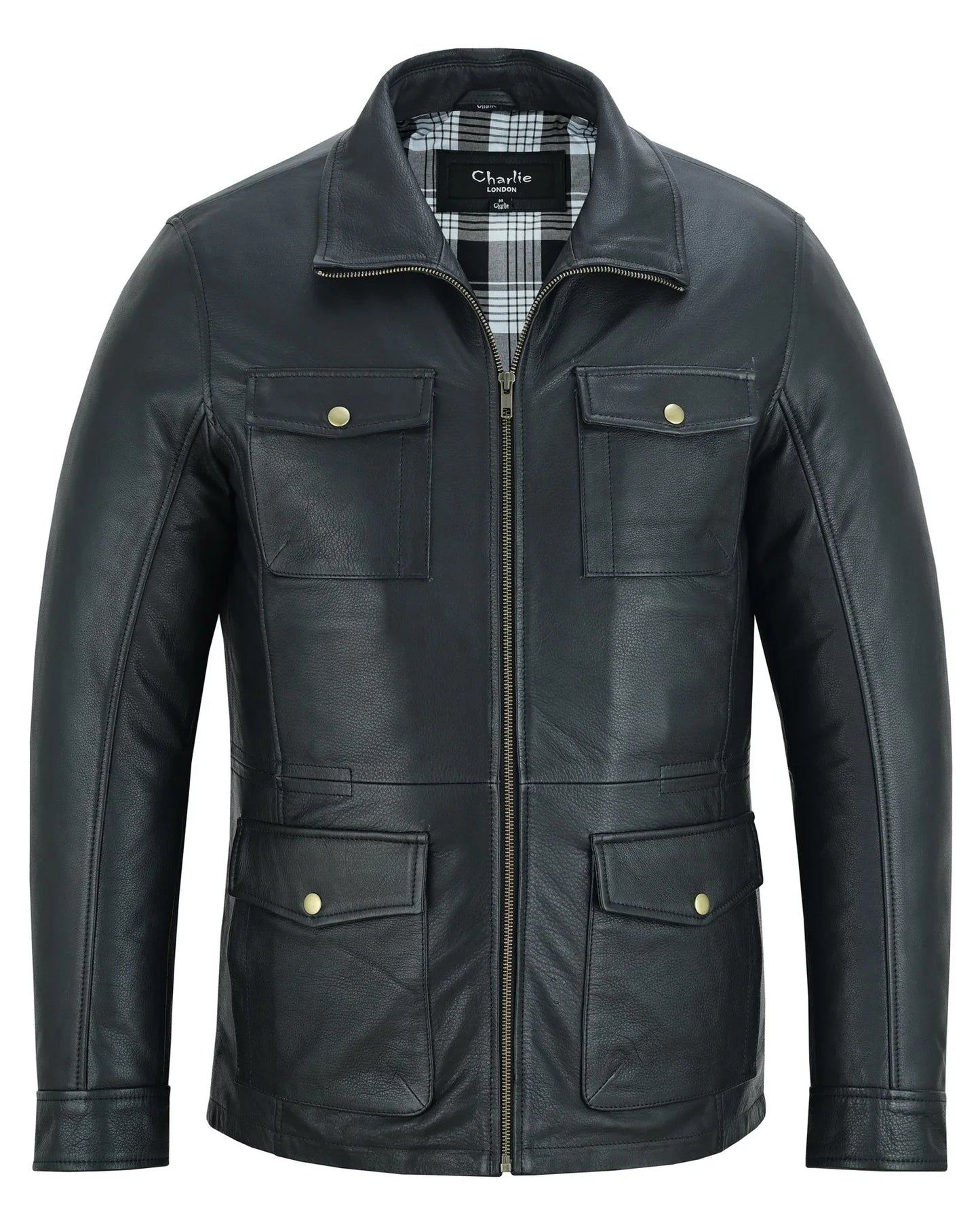 men's leather jacket, colchester - smart casual leather coat -