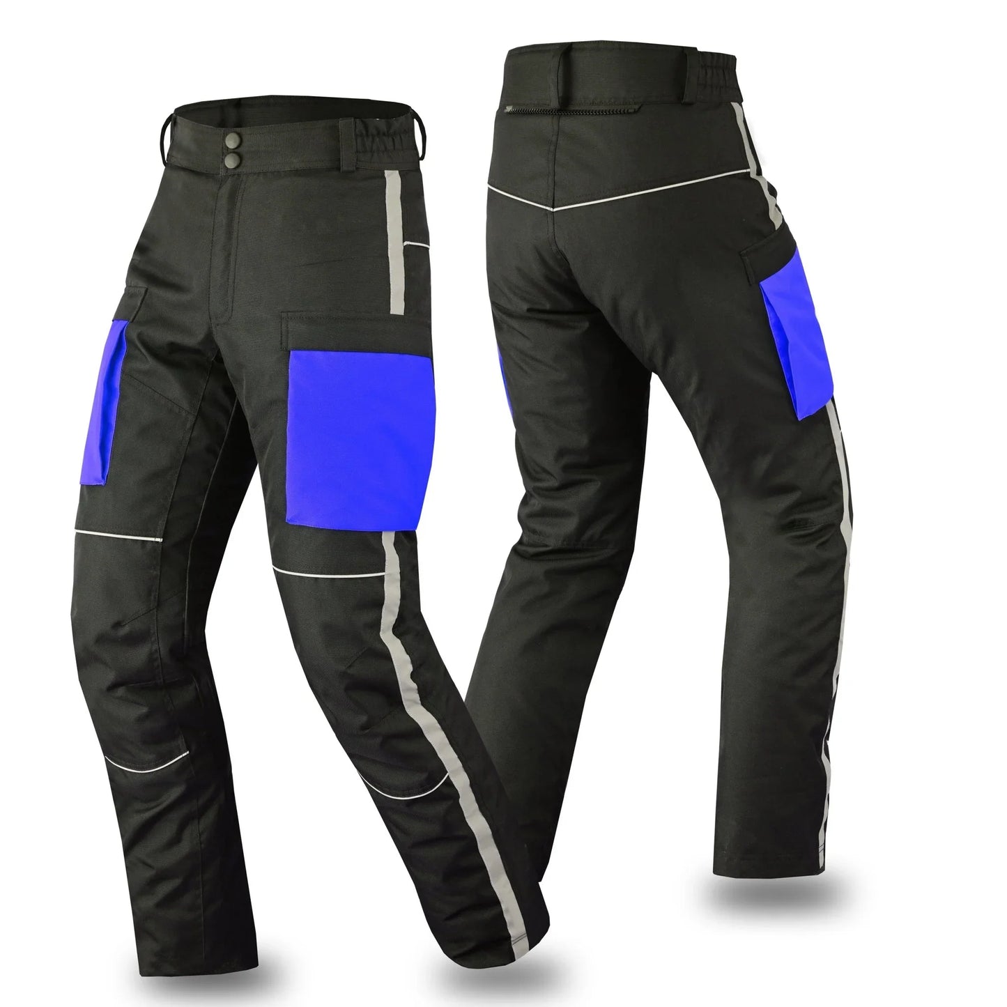 mens motorbike waterproof trousers cordura textile motorcycle ce armoured pants - 
