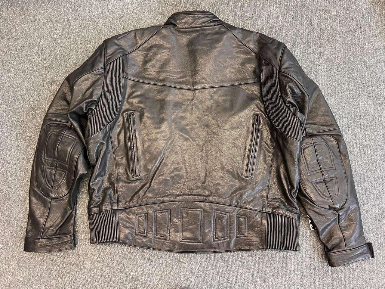 Men's Naked Cowhide Heavy Leather Advanced Biker Jacket 5XL - 