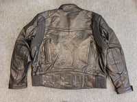 Men's Naked Cowhide Heavy Leather Advanced Biker Jacket 5XL - 