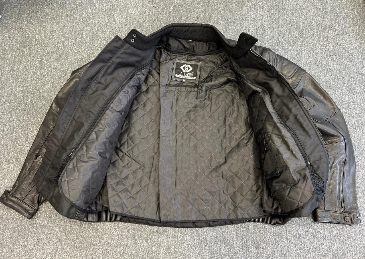 Men's Naked Cowhide Heavy Leather Advanced Biker Jacket 5XL - 