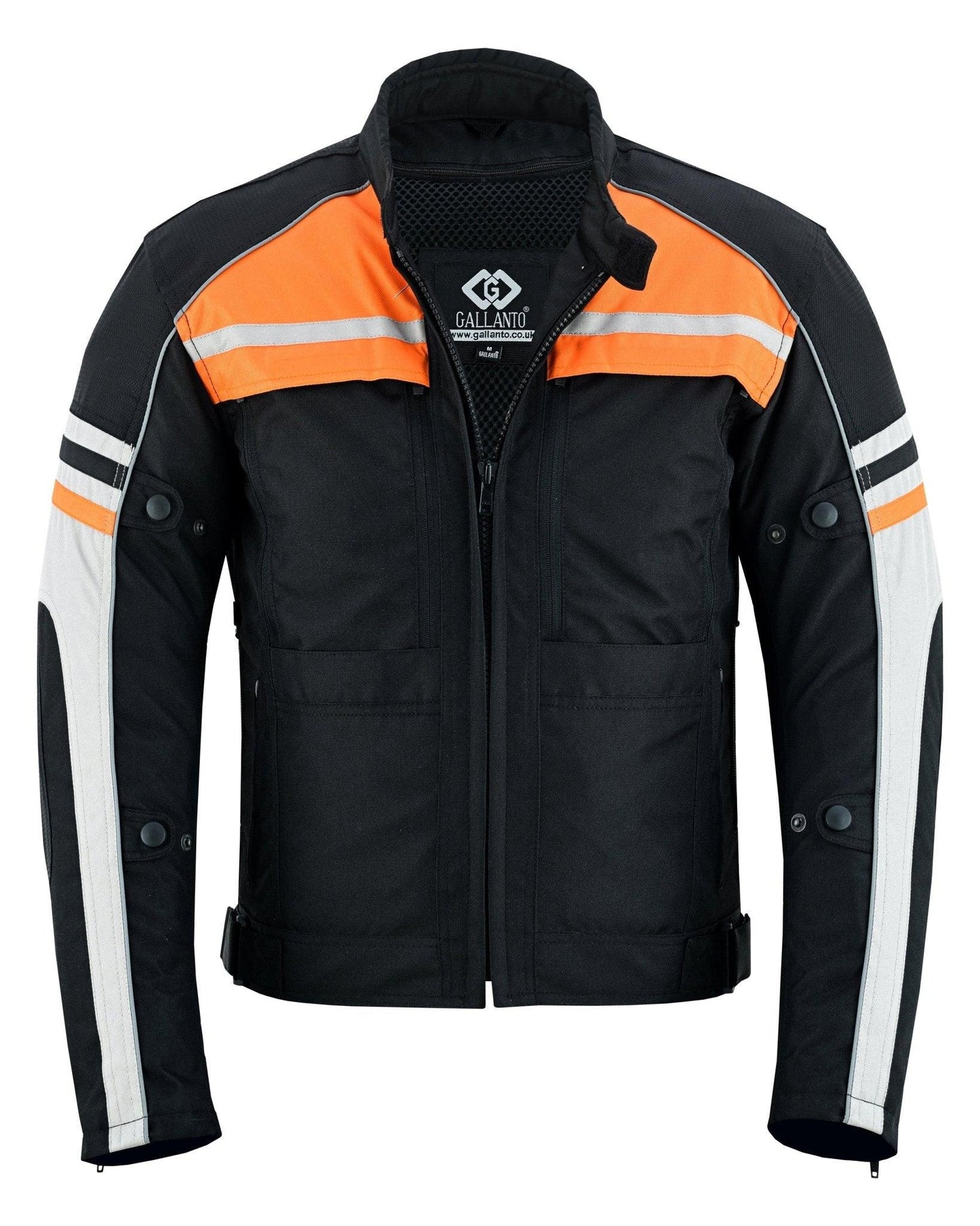 mens orange black grey vented textile biker riding amoured jacket hd cool summer all season -