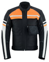 Mens Orange Black Grey Vented Textile Biker Riding Amoured Jacket HD Cool Summer All Season -