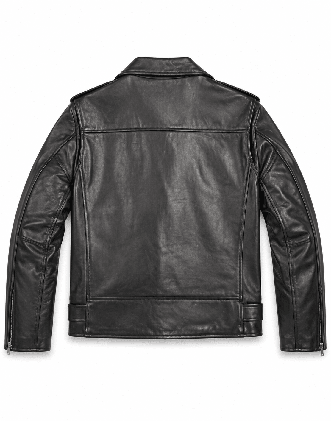 men’s premium real leather biker jacket size 2xl/48 | classic moto edition - 