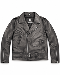 Men’s Premium Real Leather Biker Jacket Size 2XL/48 | Classic Moto Edition - 