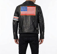 Men’s Premium Real Leather Café Racer Jacket Size XL | Americana Racing Edition - 